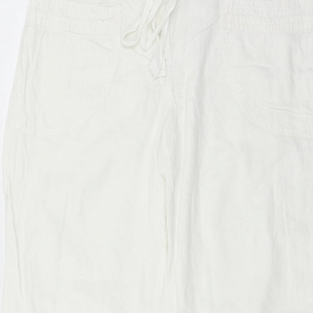 NEXT Womens White   Trousers  Size 8 L27 in