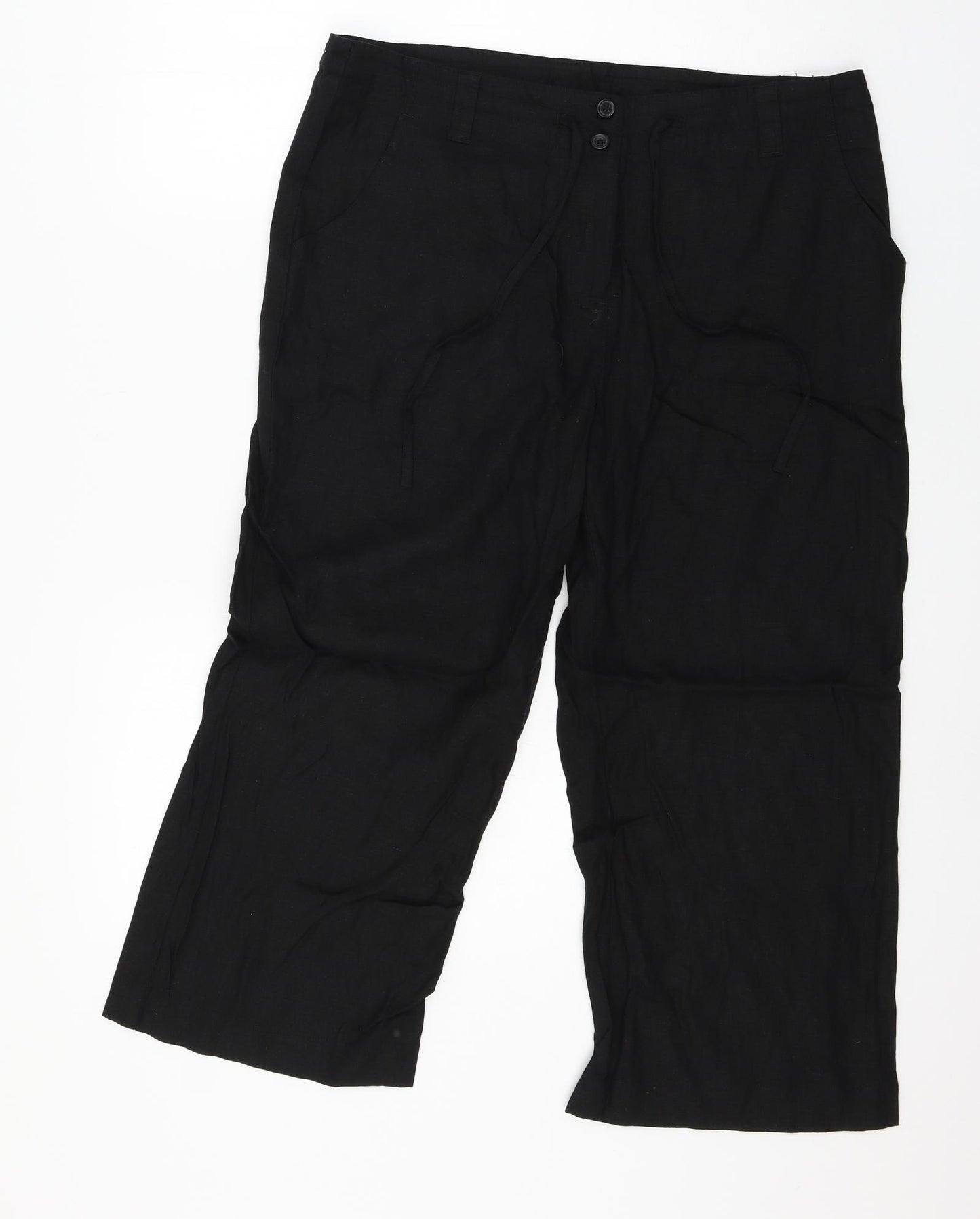 Xe Womens Black   Cropped Trousers Size 16 L22 in