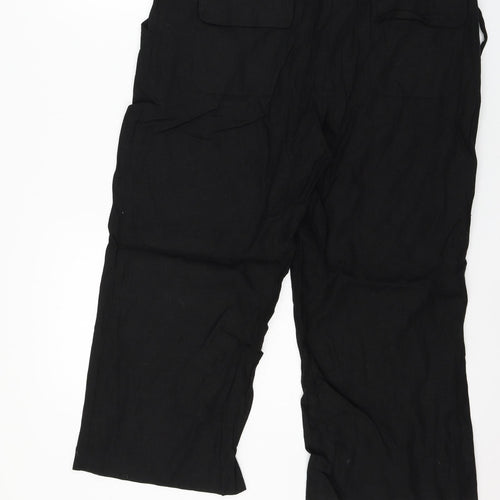 Xe Womens Black   Cropped Trousers Size 16 L22 in