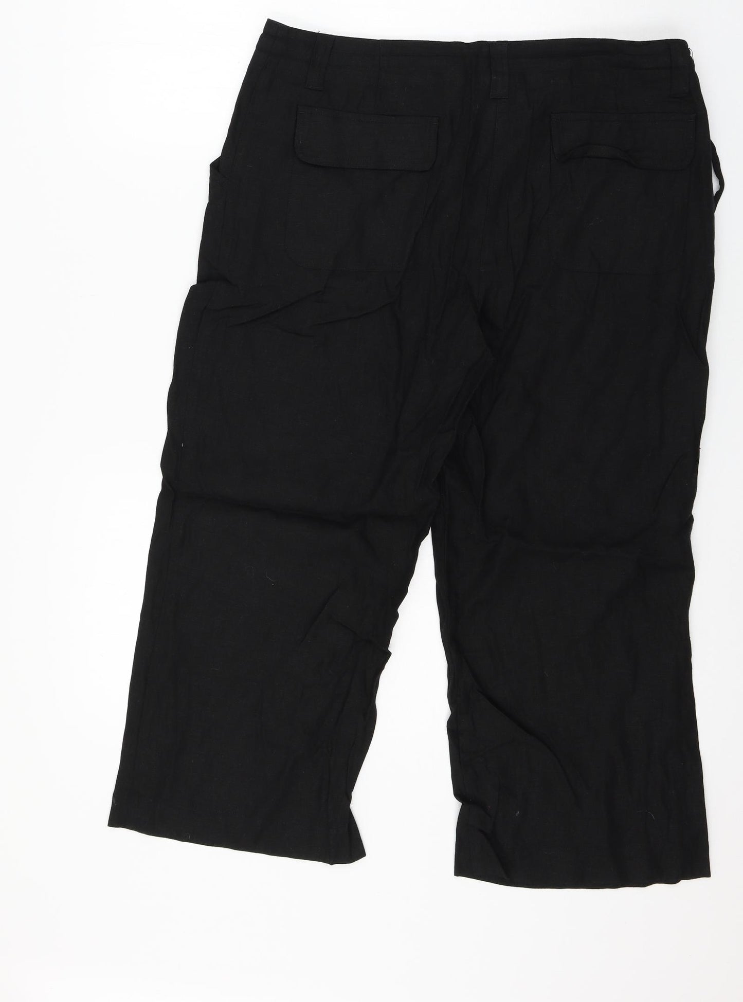 Xe Womens Black   Cropped Trousers Size 16 L22 in