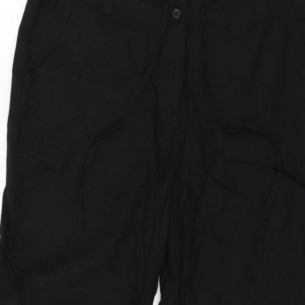 Xe Womens Black   Cropped Trousers Size 16 L22 in