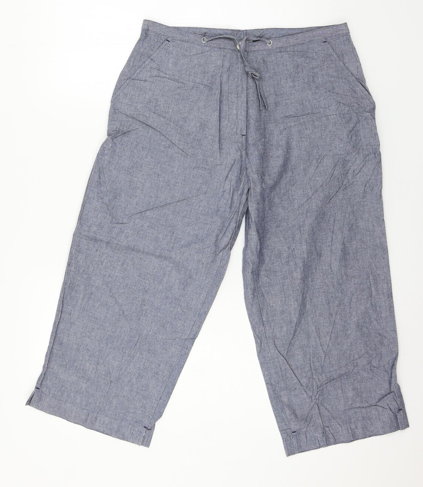 Seriously Women Womens Blue   Cropped Trousers Size 30 in L21 in