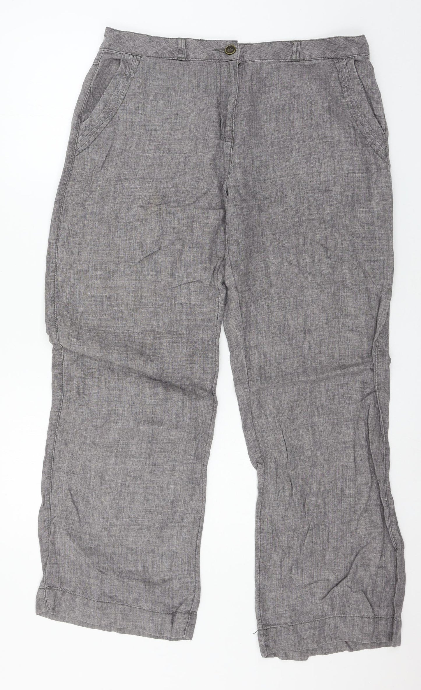George Womens Grey   Trousers  Size 14 L29 in