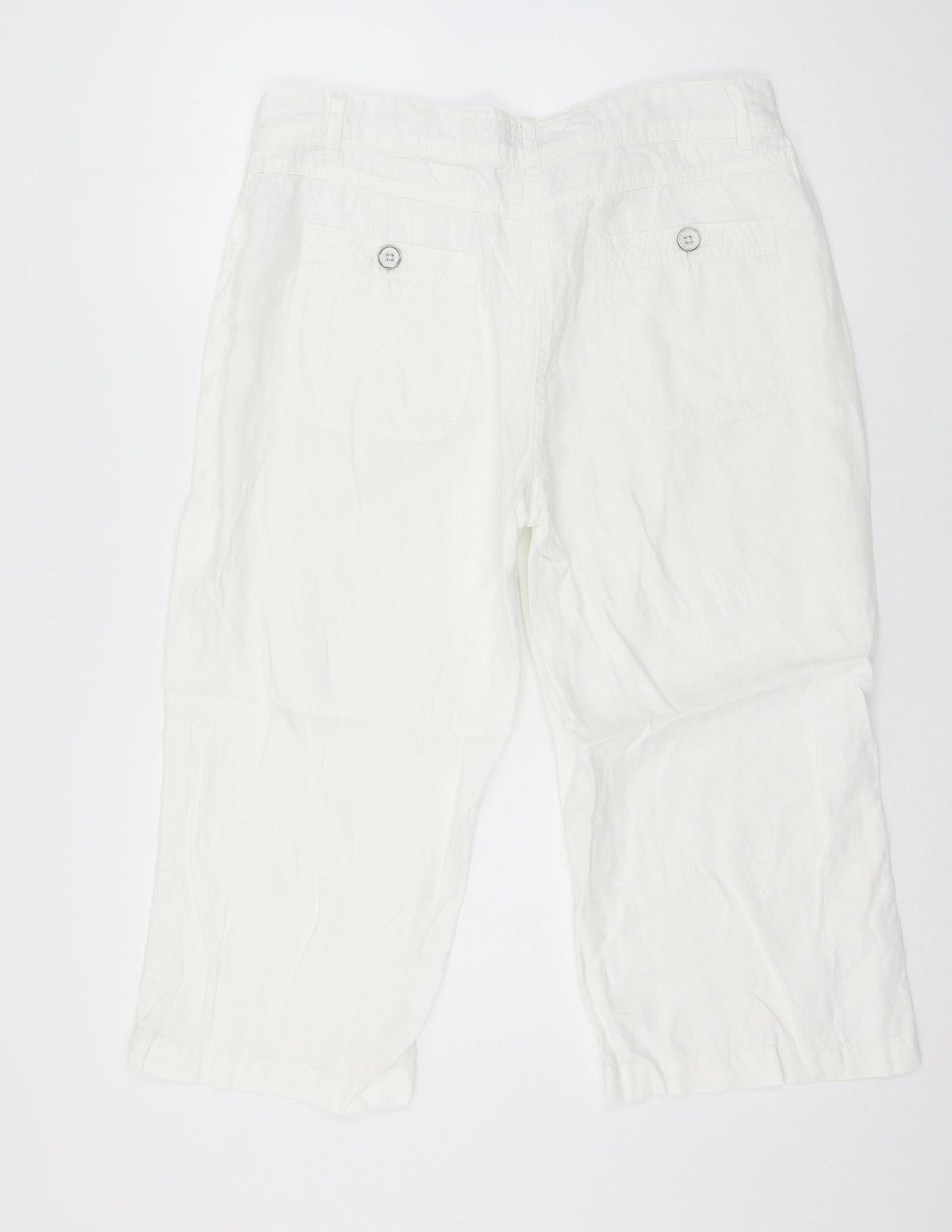 George Womens White   Cropped Trousers Size 14 L21 in