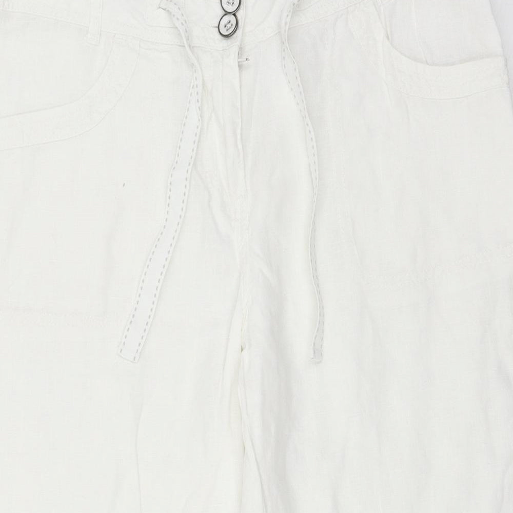 George Womens White   Cropped Trousers Size 14 L21 in