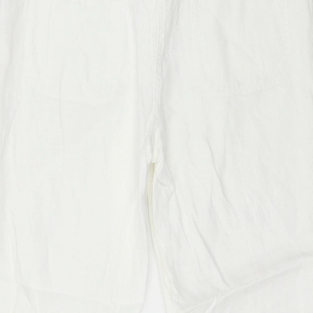 George Womens White   Cropped Trousers Size 14 L21 in
