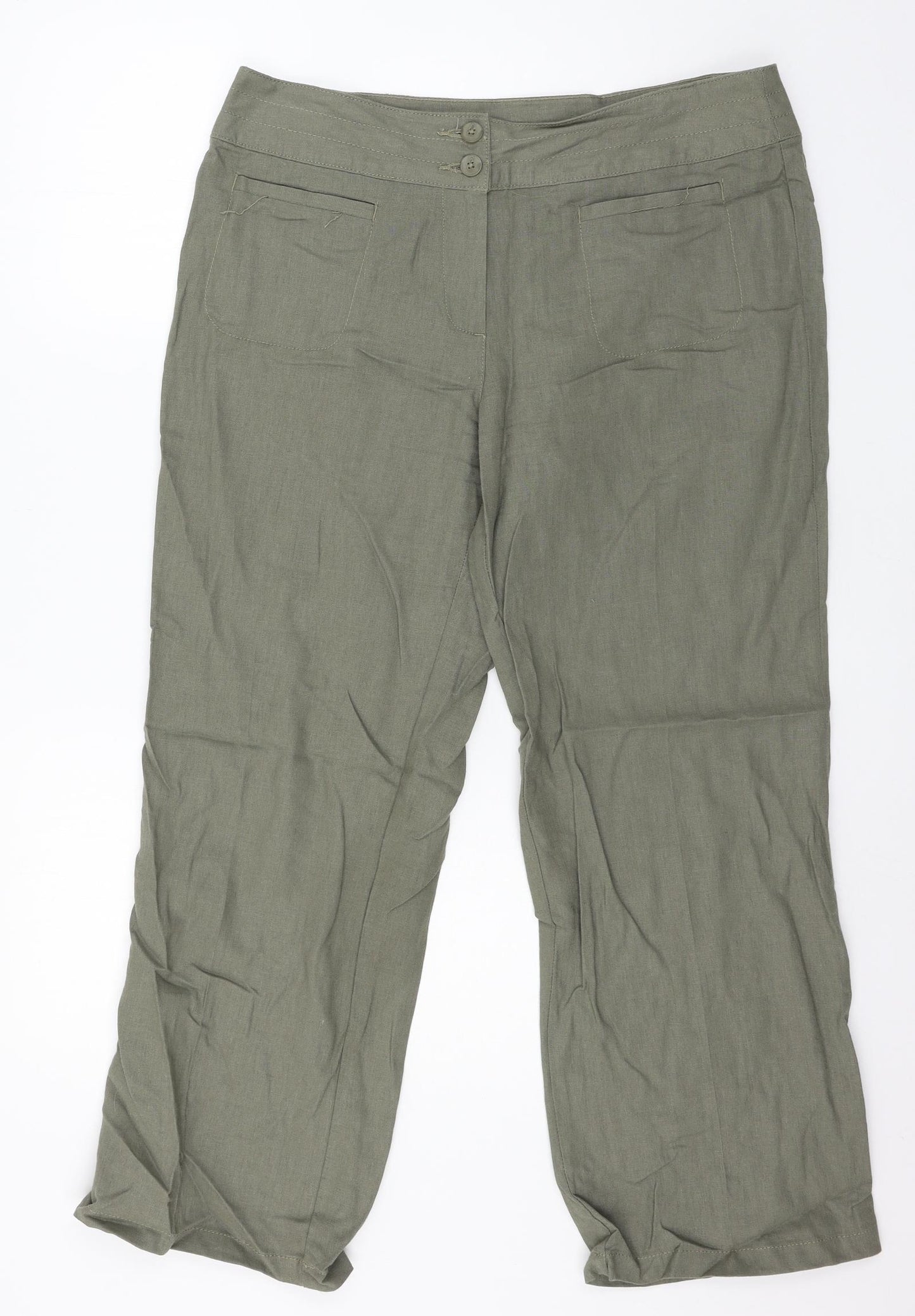 Marks and Spencer Womens Green   Trousers  Size 14 L27 in