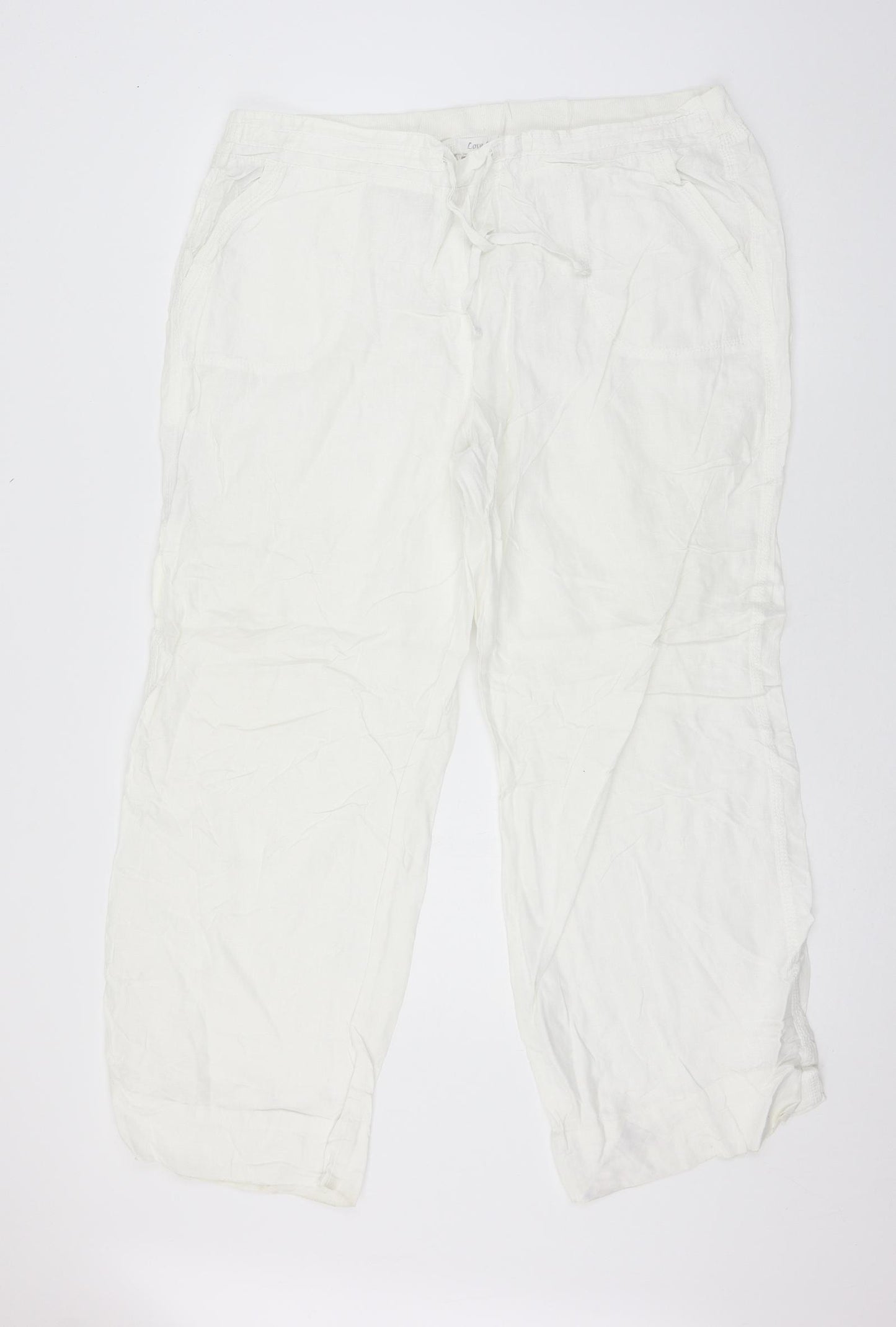 Marks and Spencer Womens White   Trousers  Size 18 L28 in