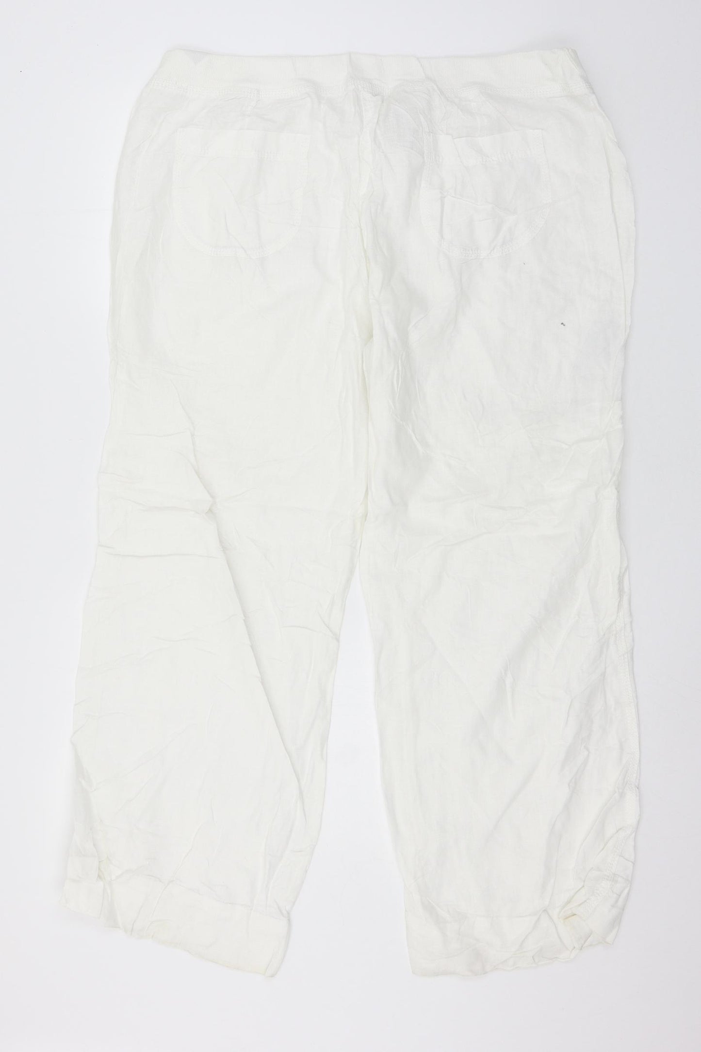 Marks and Spencer Womens White   Trousers  Size 18 L28 in
