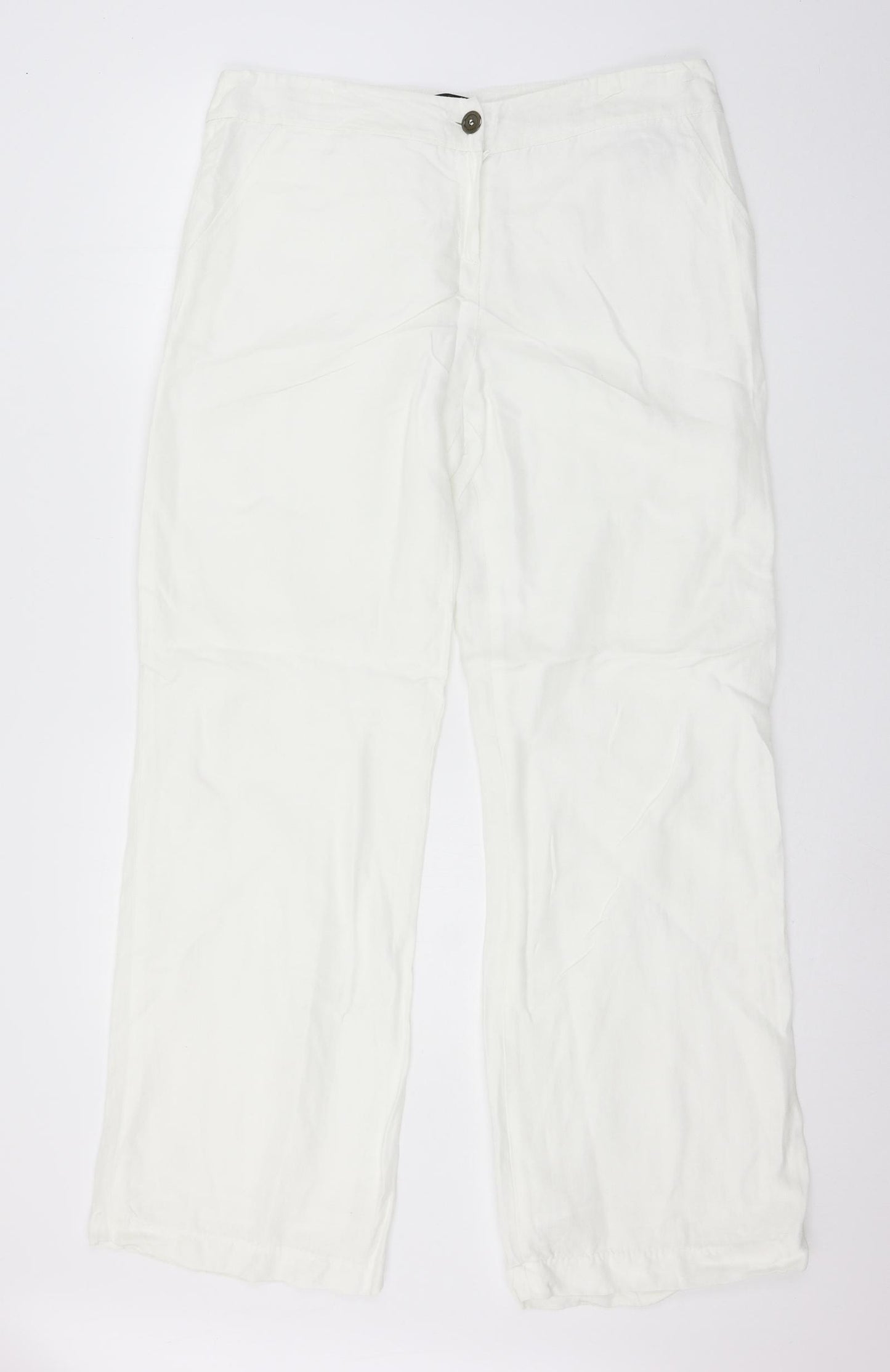 Autograph Womens White   Trousers  Size 14 L30 in
