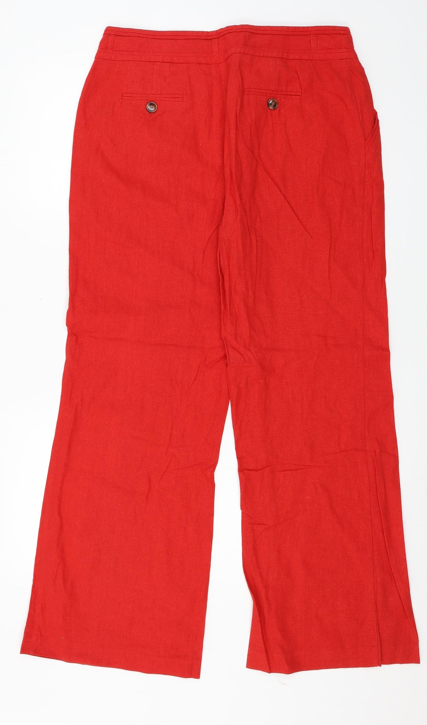 M&Co Womens Red   Trousers  Size 14 L29 in