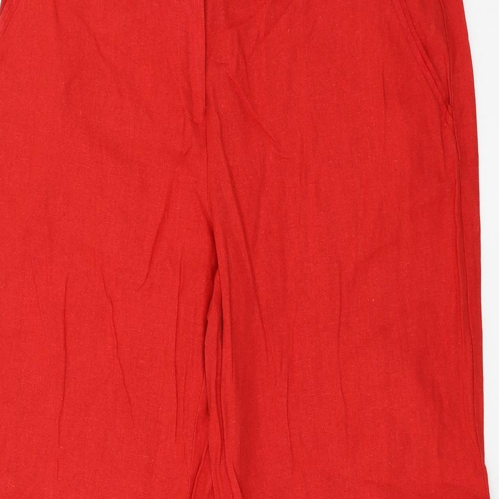 M&Co Womens Red   Trousers  Size 14 L29 in