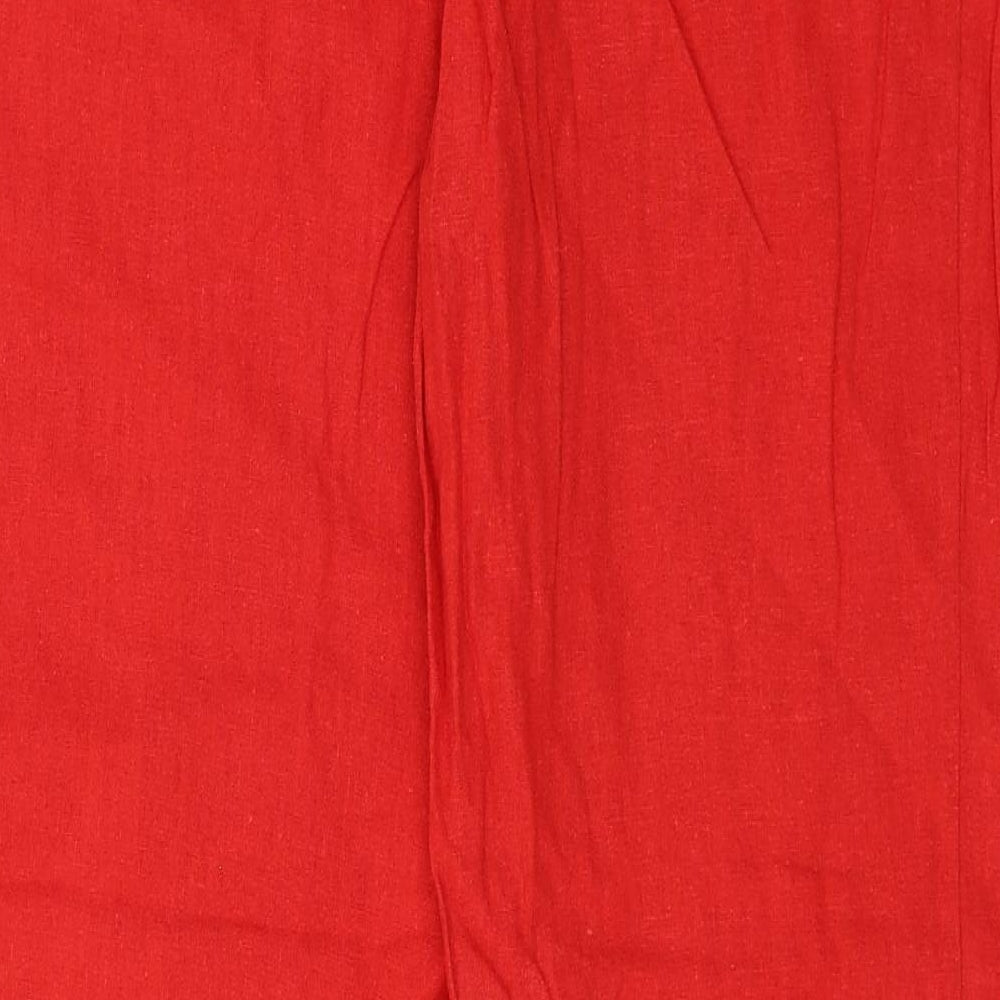 M&Co Womens Red   Trousers  Size 14 L29 in