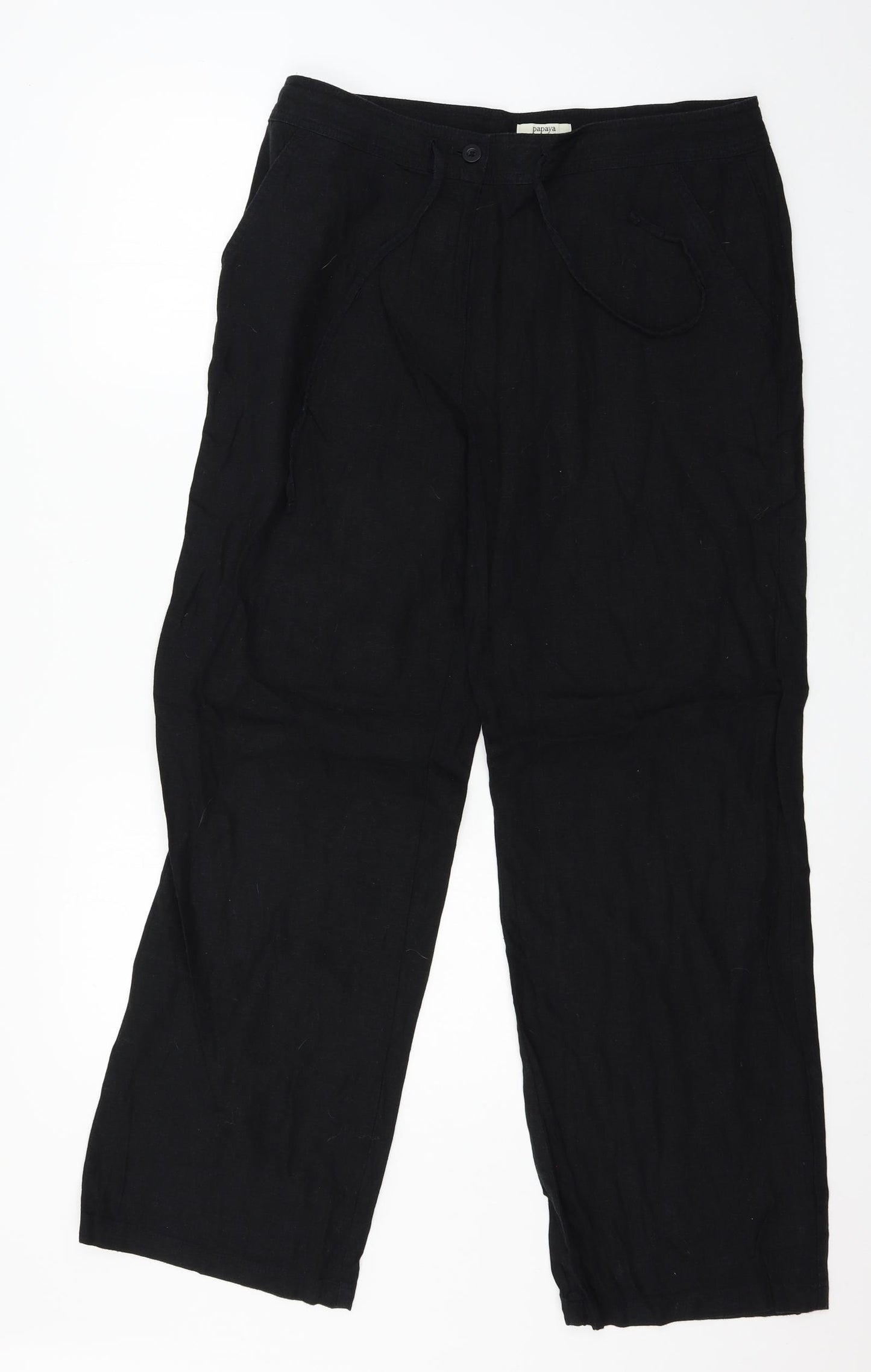 Papaya Womens Black   Trousers  Size 12 L29 in