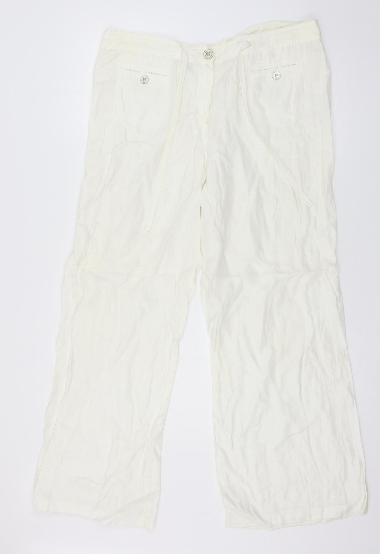 Marks and Spencer Womens Ivory   Trousers  Size 16 L29 in