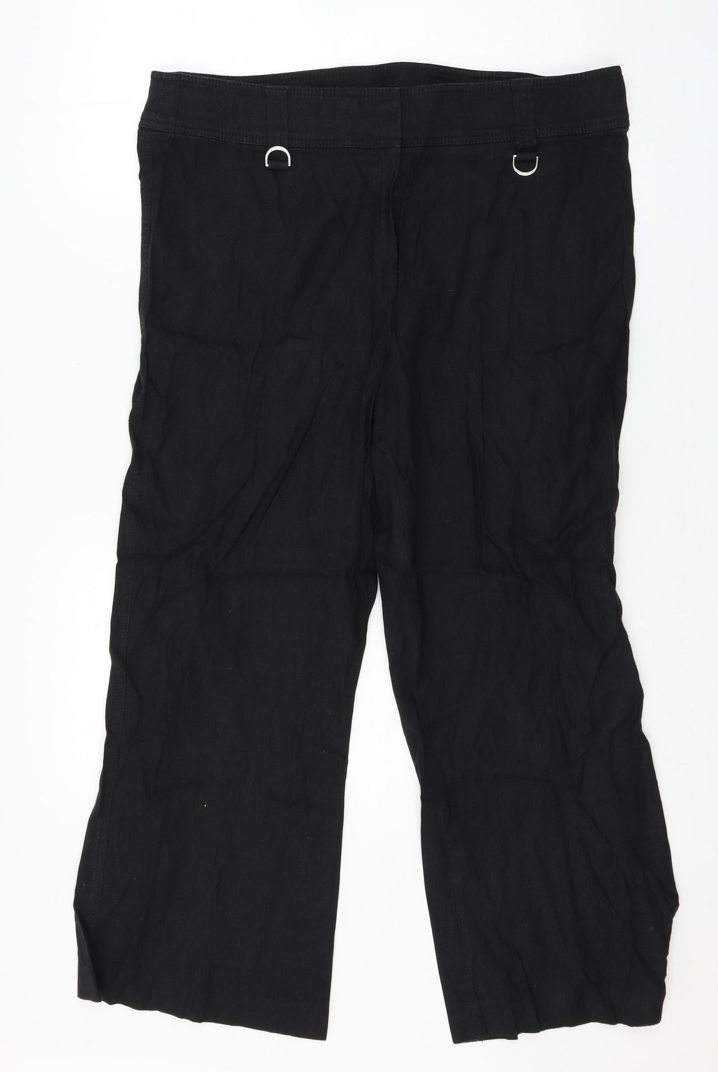 Marks and Spencer Womens Black   Trousers  Size 18 L25 in