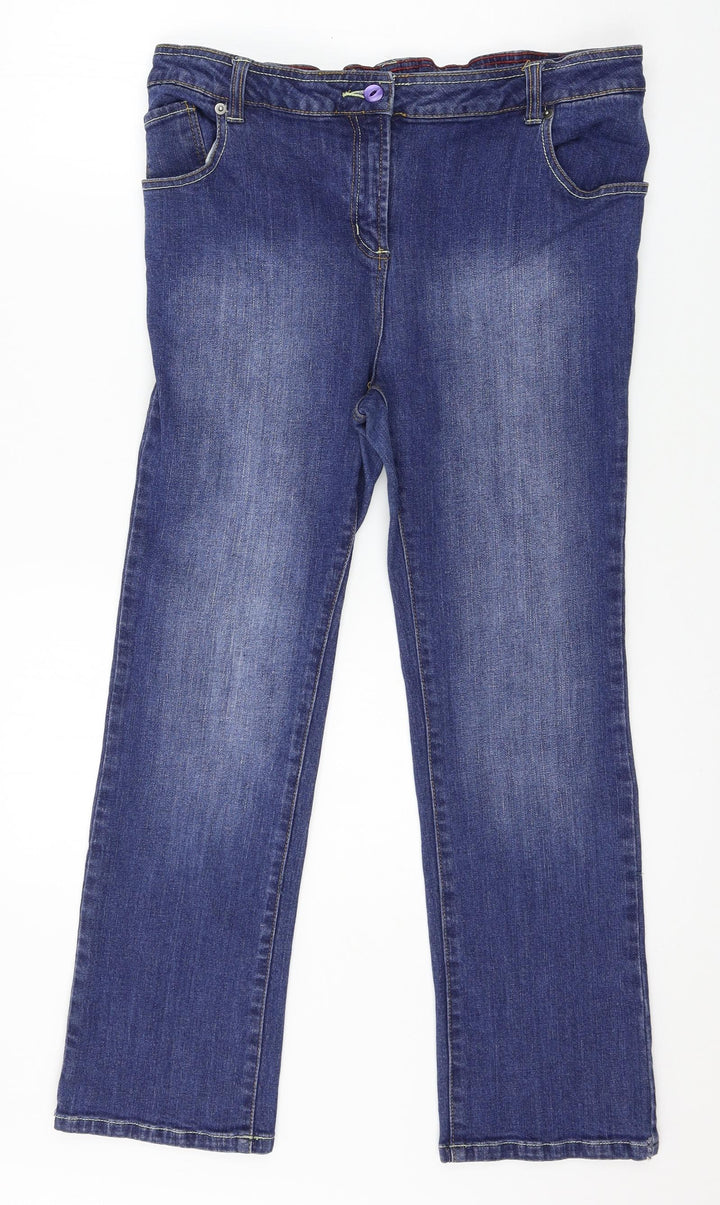 Soith Womens Blue Denim Straight Jeans Size 10 L26 in