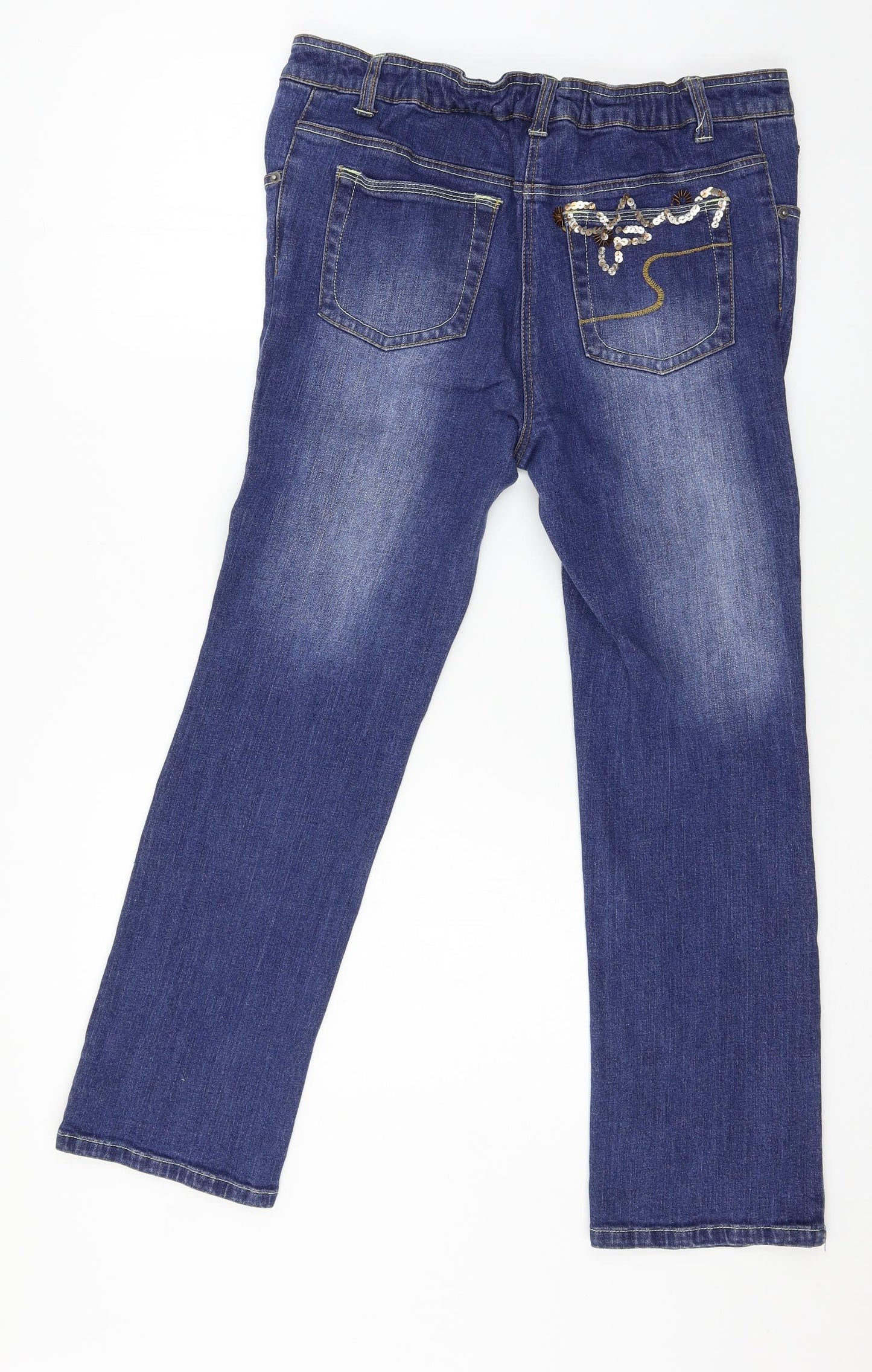 Soith Womens Blue  Denim Straight Jeans Size 10 L26 in