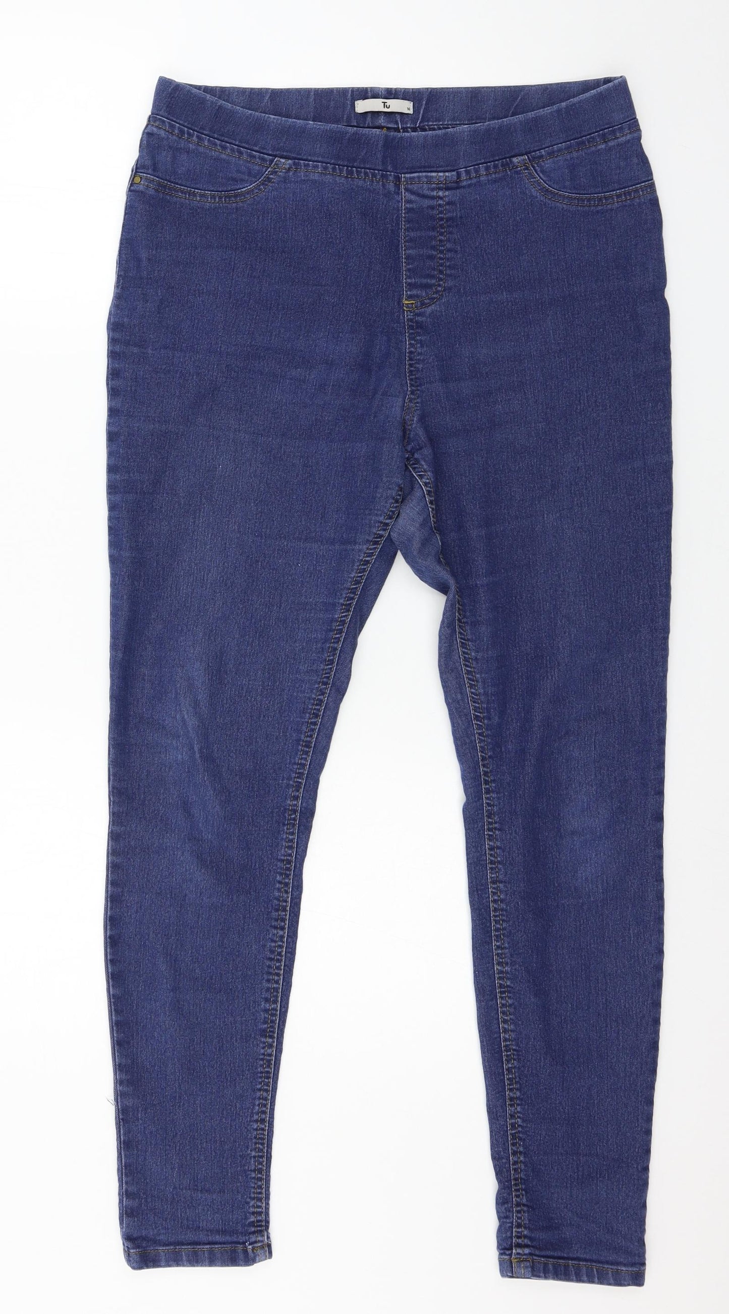 TU Womens Blue  Denim Jegging Jeans Size 14 L27 in