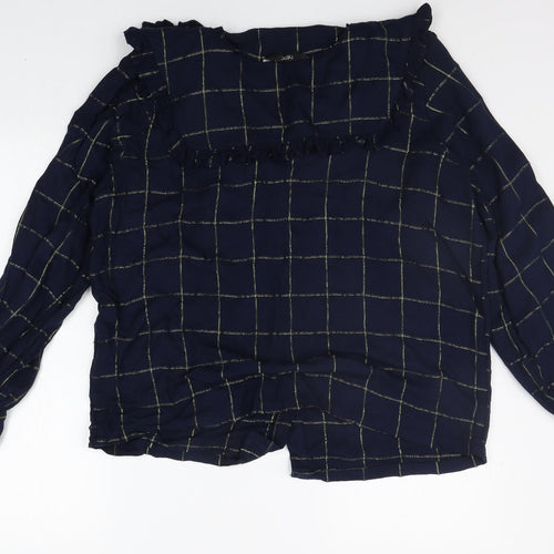 NEXT Womens Blue Check  Basic Button-Up Size 16