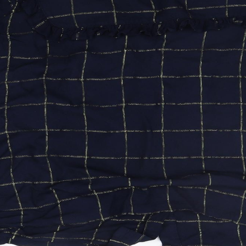 NEXT Womens Blue Check  Basic Button-Up Size 16
