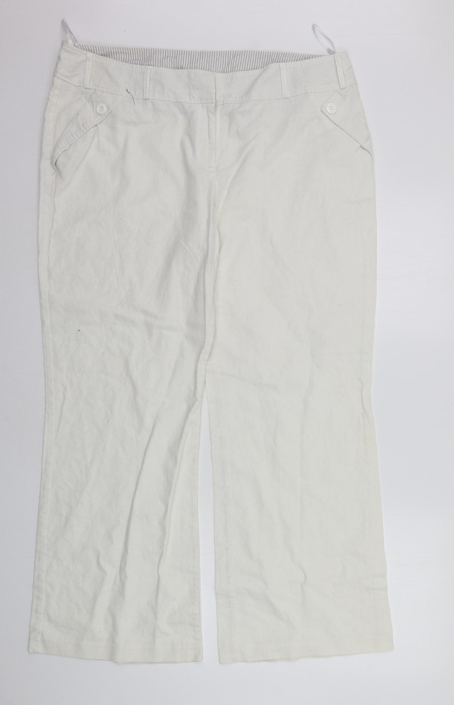 New Look Womens White   Trousers  Size 18 L28 in