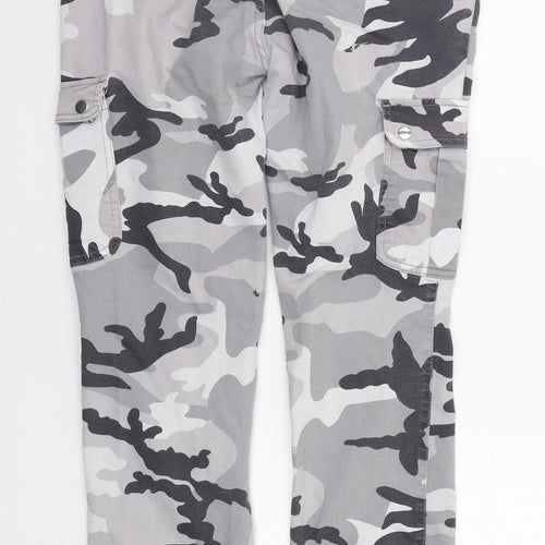 Select Womens Grey Geometric  Jogger Trousers Size 16 L26 in - Camo detail