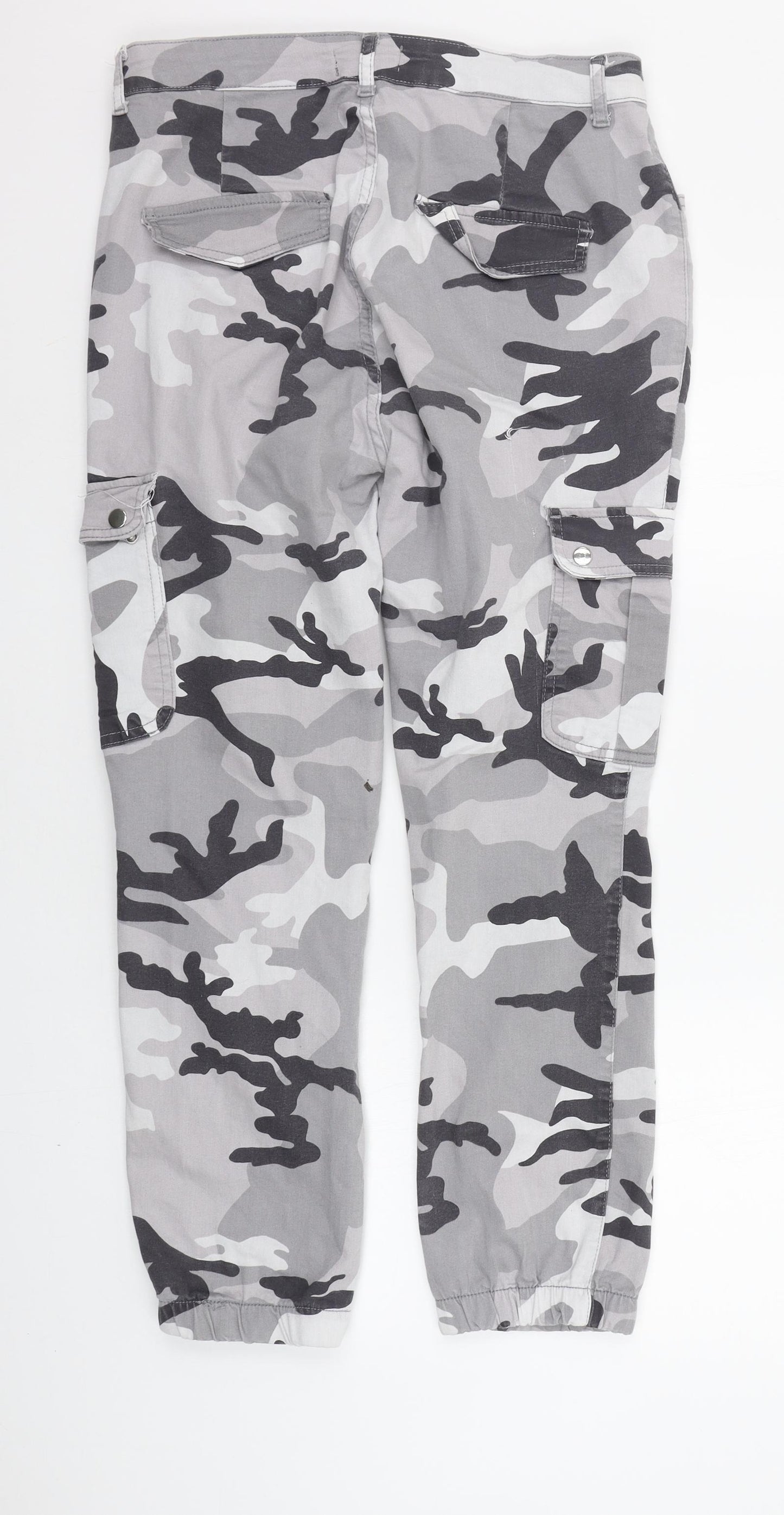 Select Womens Grey Geometric  Jogger Trousers Size 16 L26 in - Camo detail