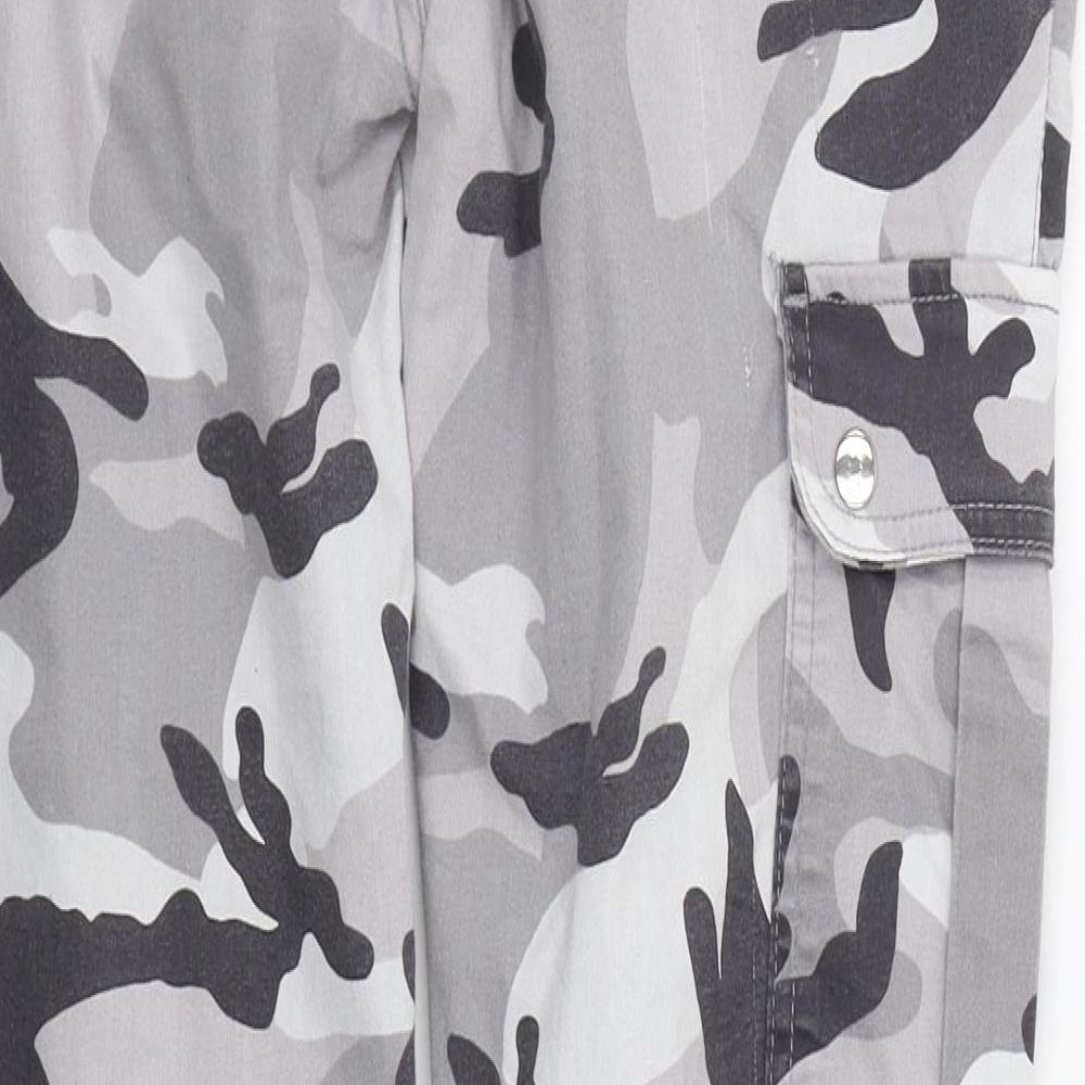Select Womens Grey Geometric  Jogger Trousers Size 16 L26 in - Camo detail