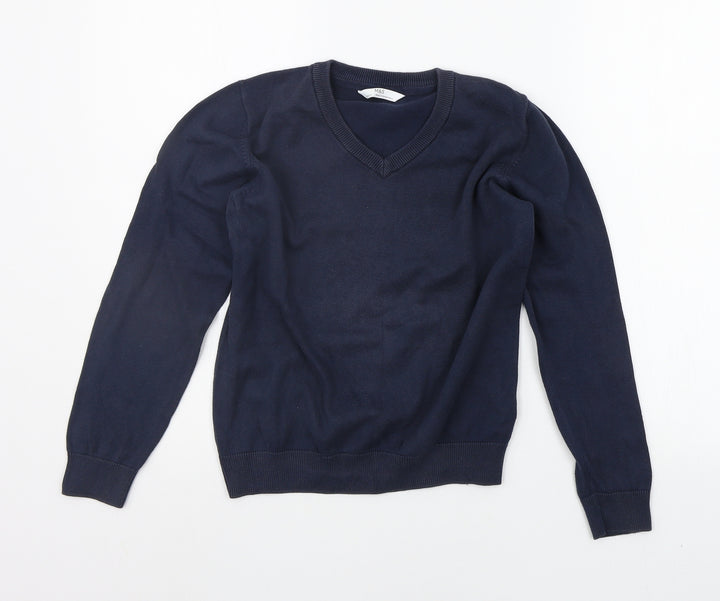 Marks and Spencer Girls Blue Pullover Jumper Size 9-10 Years