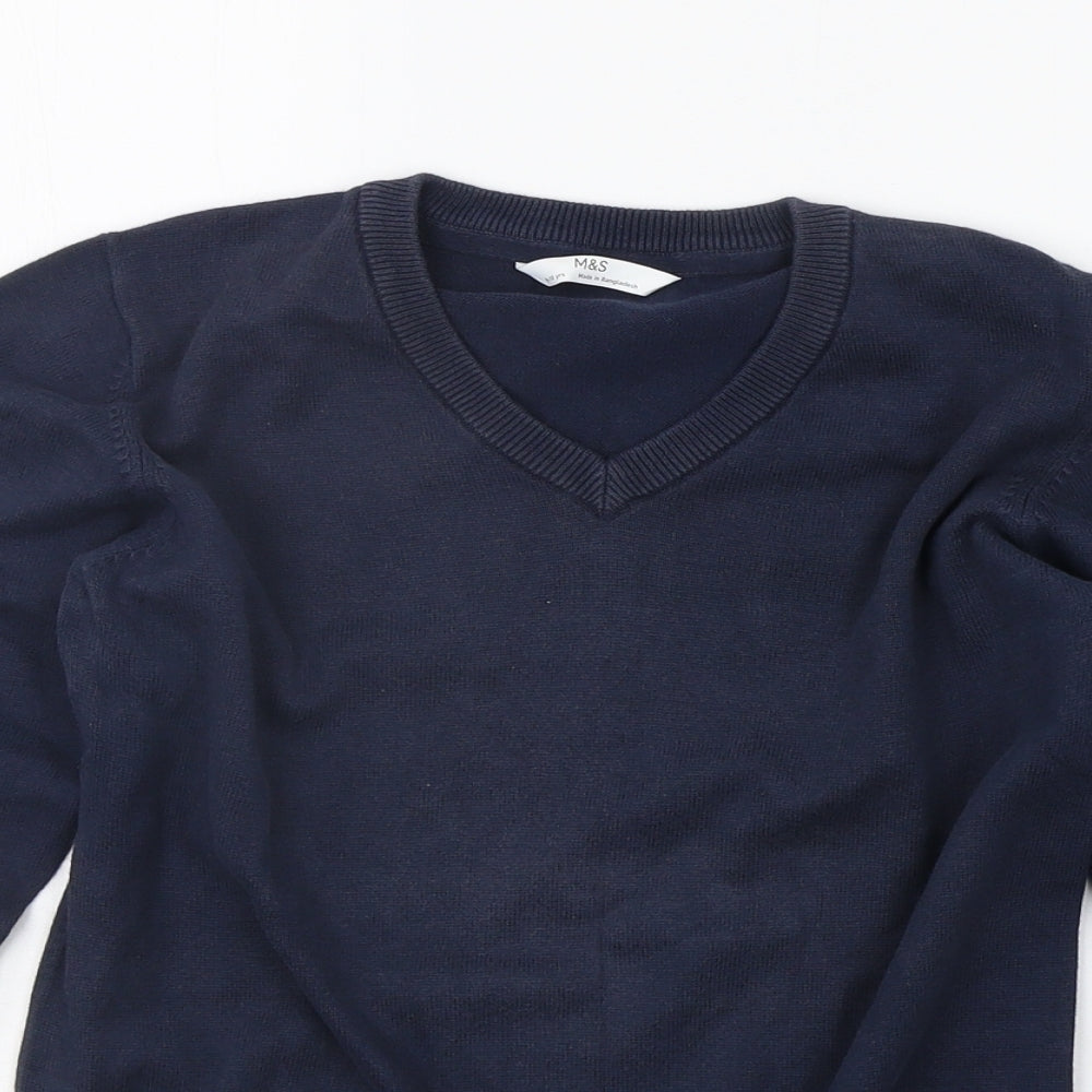 Marks and Spencer Girls Blue   Pullover Jumper Size 9-10 Years