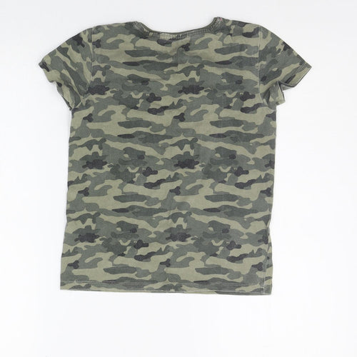 Primark Boys Green Geometric  Basic T-Shirt Size 9-10 Years