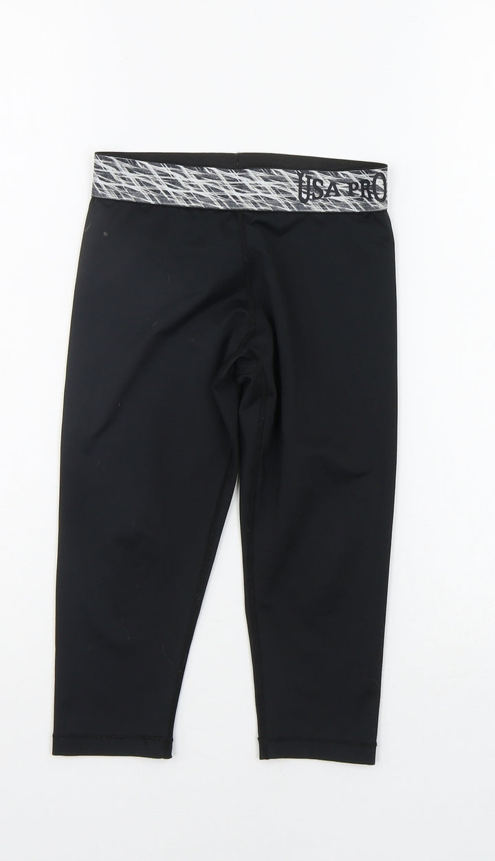 USA Pro Girls Black   Jegging Trousers Size 7-8 Years