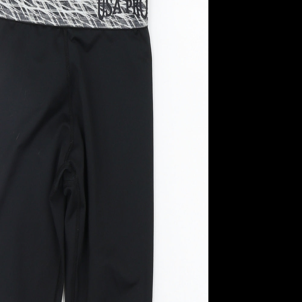 USA Pro Girls Black   Jegging Trousers Size 7-8 Years