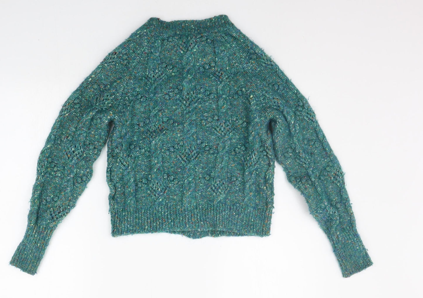Per Una Womens Green Houndstooth  Cardigan Jumper Size 6