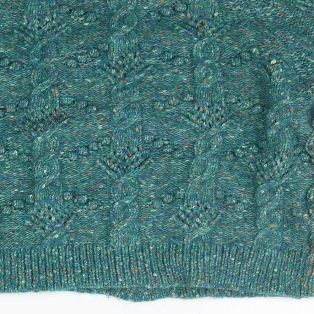 Per Una Womens Green Houndstooth  Cardigan Jumper Size 6