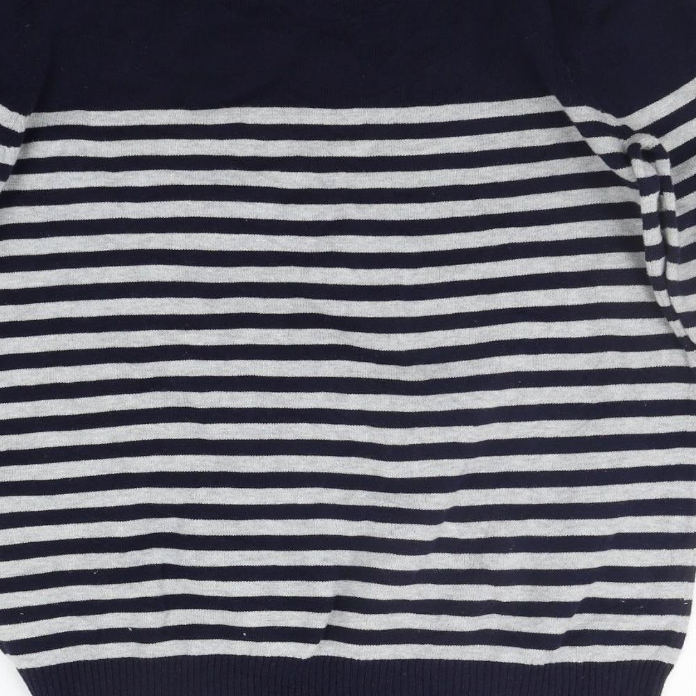 F&F Boys Blue Striped  Pullover Jumper Size 12-13 Years