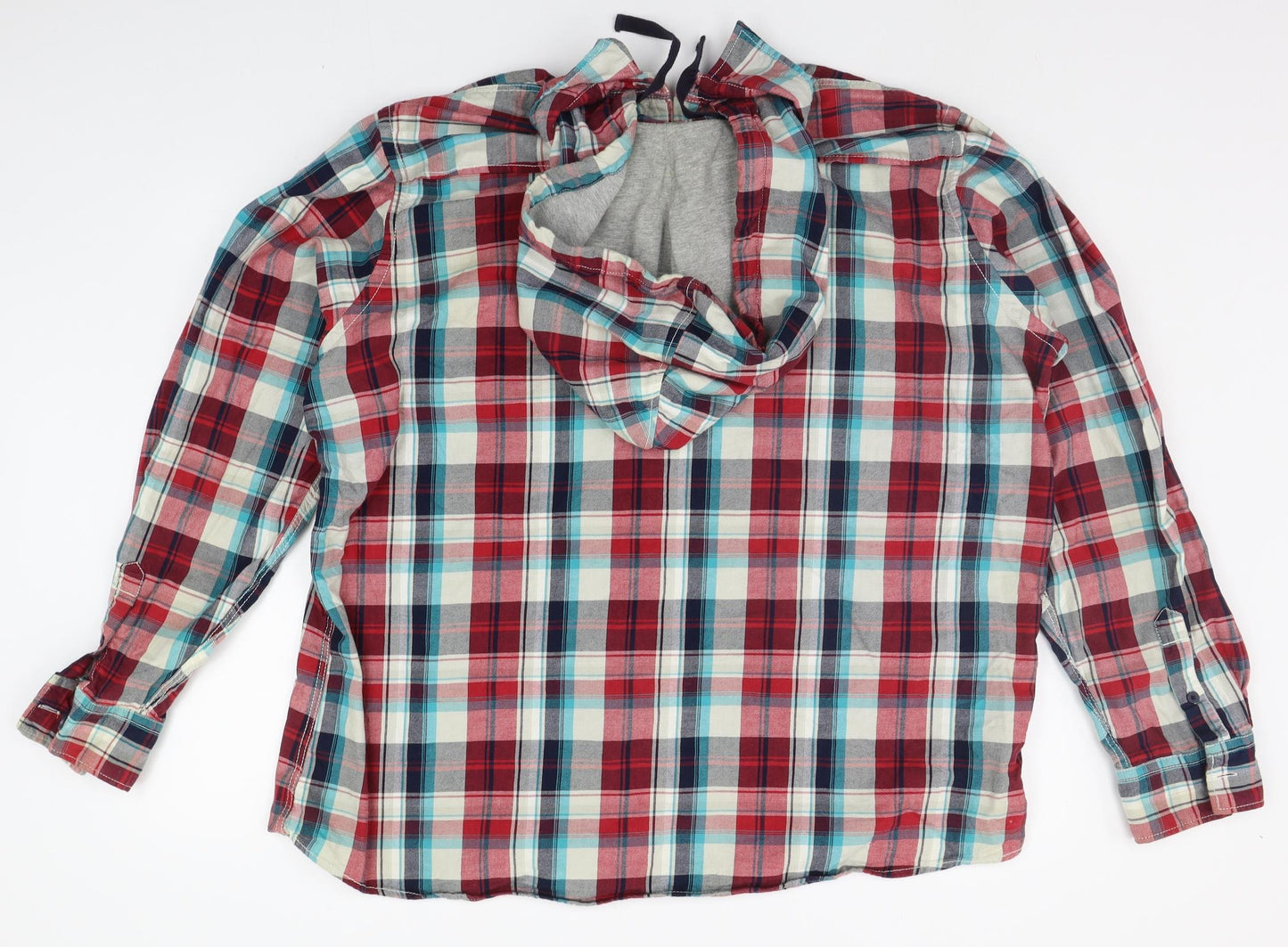 F&F Mens Red Check  Cardigan Jumper Size 2XL