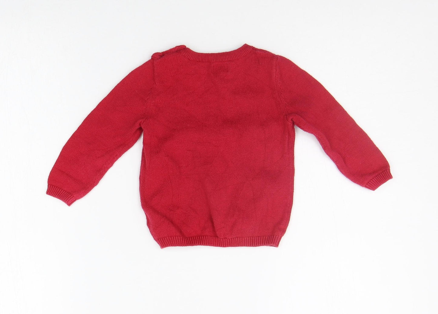 John Lewis Baby Red   Pullover Jumper Size 6-9 Months  - Raindeer christmas