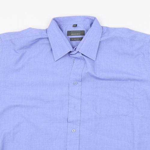ARMANDO Mens Blue    Button-Up Size 17.5