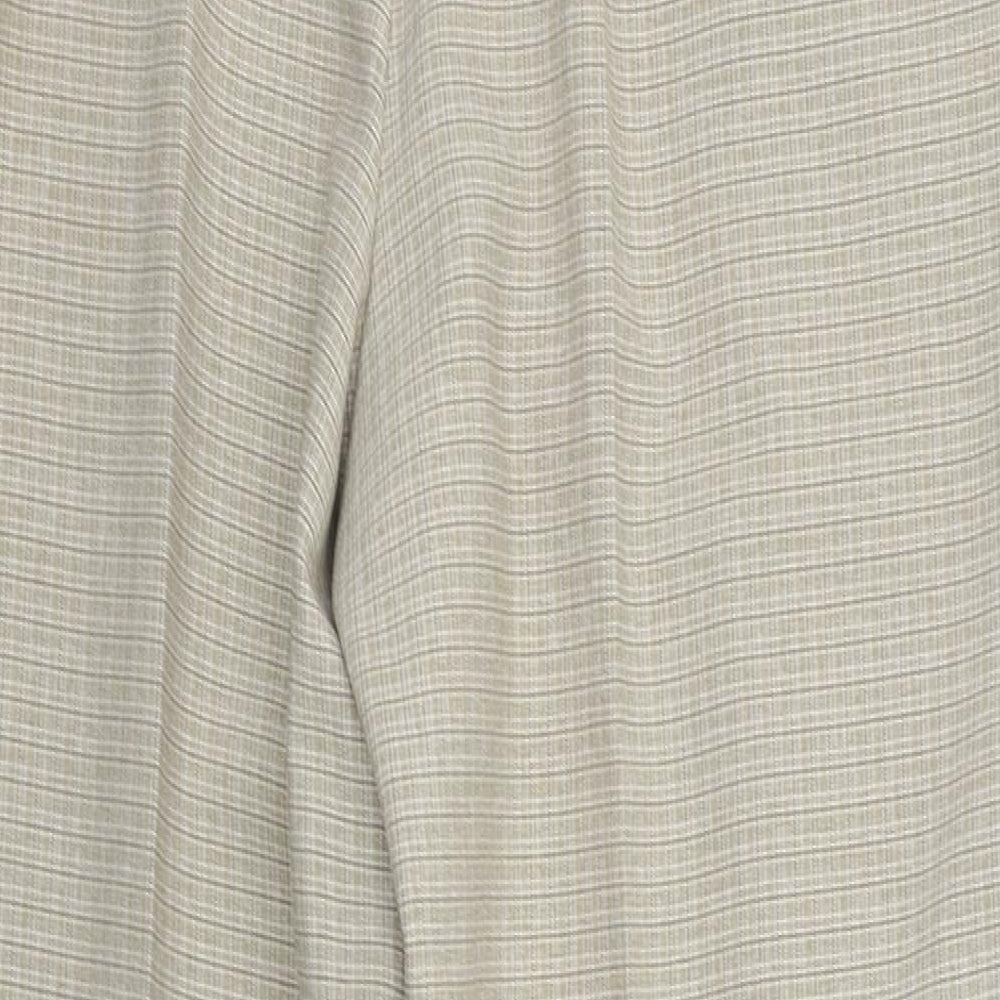Marks and Spencer Womens Beige Check  Trousers  Size 16 L25 in