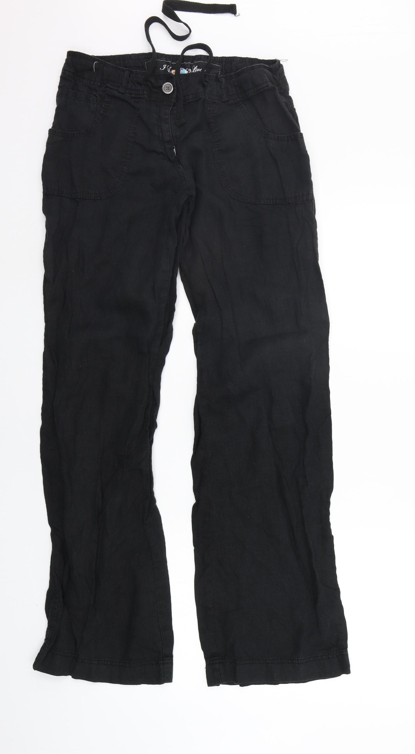 deniem co Womens Black   Trousers  Size 10 L30 in