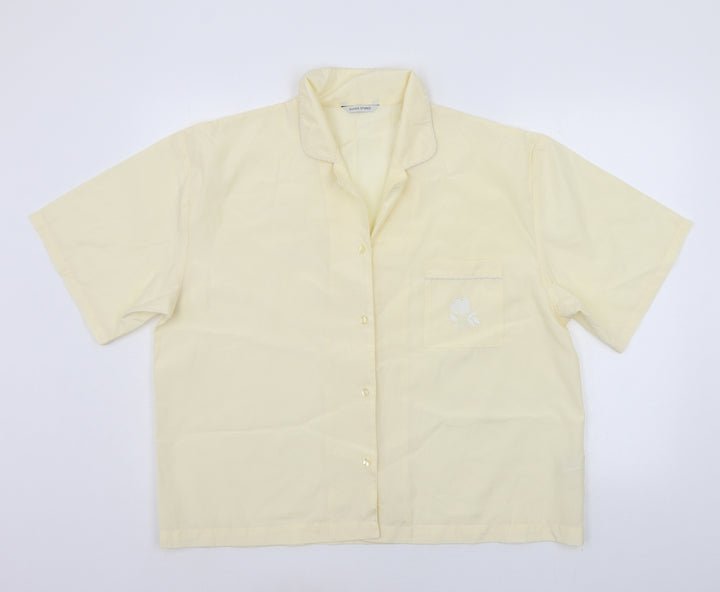 St Bernard Womens Yellow Basic Button-Up Size 18