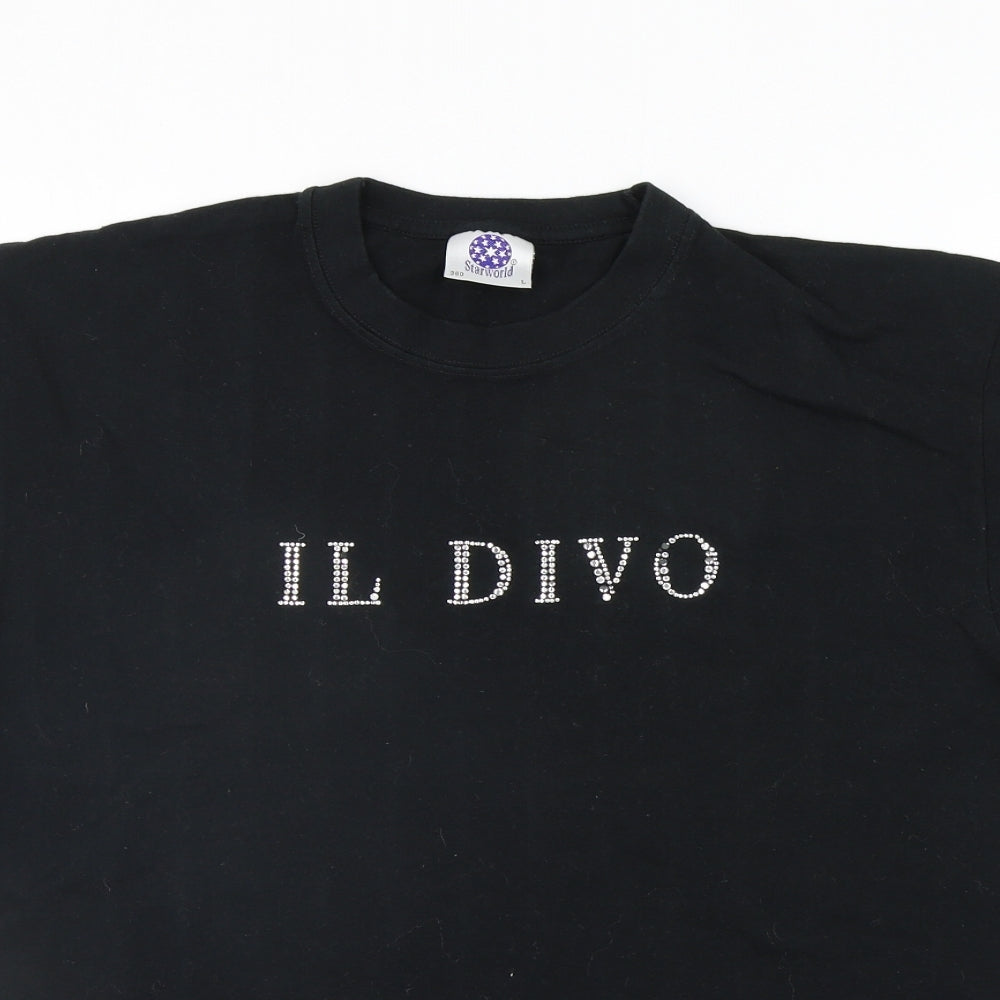 Starworld Womens Black   Basic T-Shirt Size L  - jem details