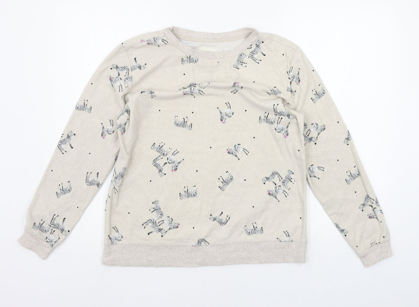 NEXT Womens Beige Geometric  Top Pyjama Top Size M  - animals