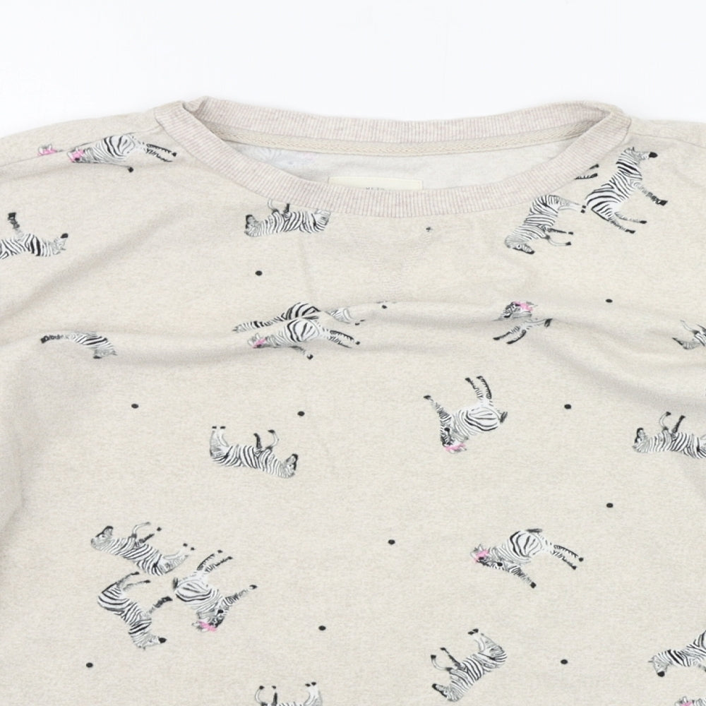 NEXT Womens Beige Geometric  Top Pyjama Top Size M  - animals