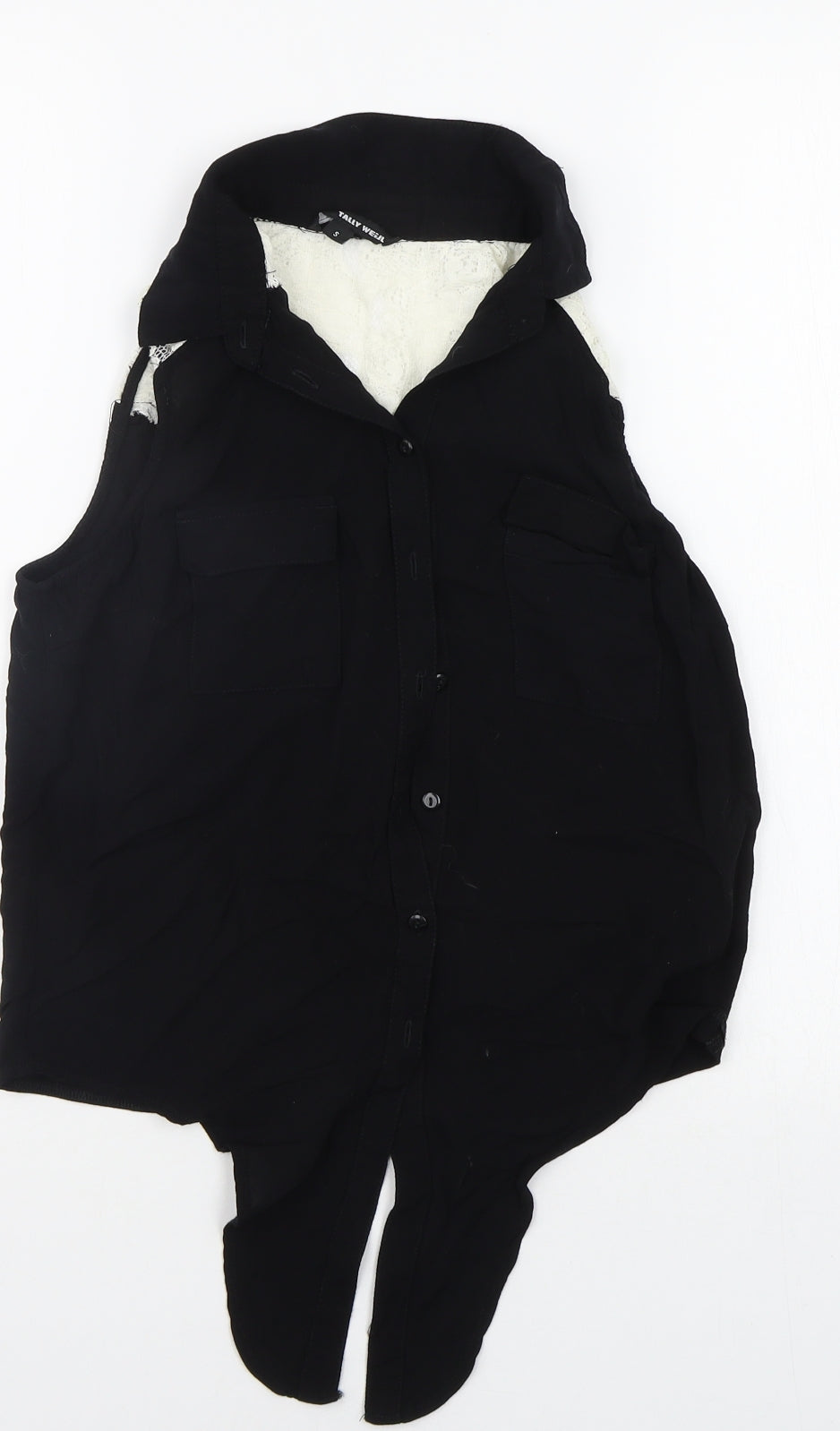 TALLY WEiJL Womens Black   Basic Button-Up Size S