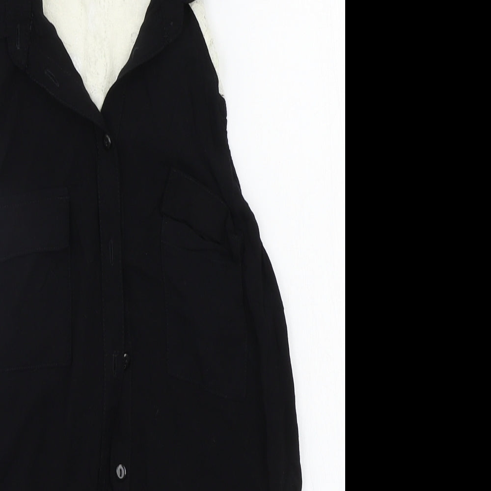 TALLY WEiJL Womens Black   Basic Button-Up Size S