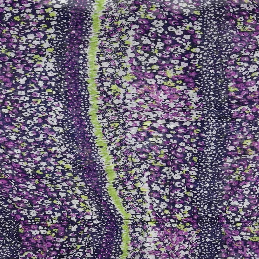 BM Womens Purple Floral  Basic Blouse Size 16