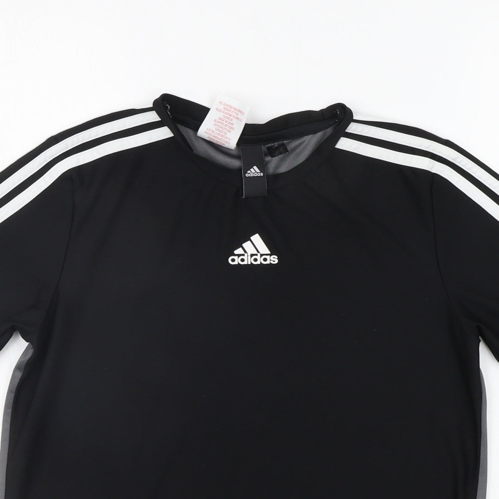 adidas Boys Black   Basic T-Shirt Size 11-12 Years
